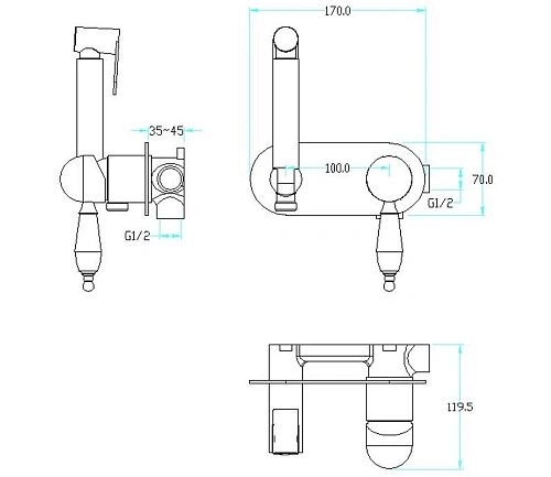 Гигиенический душ Boheme BRILLANTE 426-SW с прозрачным Swarovsky Гигиенический душ Boheme BRILLANTE 426-SW с прозрачным Swarovsky