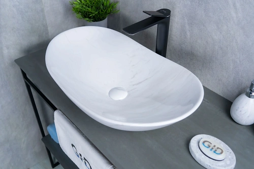 Раковина Gid Ws9811 54468 накладная под камень глянцевая 61x37x15 Раковина Gid Ws9811 54468 накладная под камень глянцевая 61x37x15