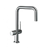 Картинка анонса товара «смеситель для кухни hansgrohe u 220, с запорным вентилем, 1jet 72807000, хром»