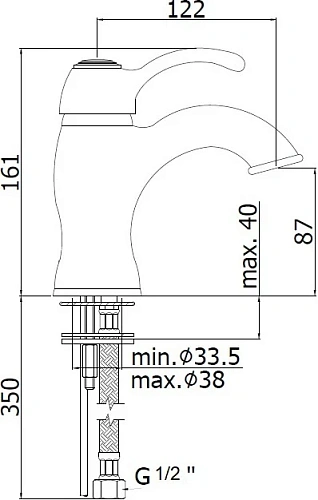 Смеситель для раковины Paffoni Flavia FA071CR Смеситель для раковины Paffoni Flavia FA071CR