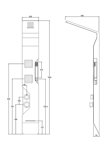 Душевая панель Taliente A05 150x22см TA-G-A05W/Bcr+s Душевая панель Taliente A05 150x22см TA-G-A05W/Bcr+s