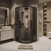 Душевой уголок GROSSMAN Cosmo 301.K33.02.9090.21.10 (90x90x195) полукруг,раздвижн,черн.матов,стекло тонирован Душевой уголок GROSSMAN Cosmo 301.K33.02.9090.21.10 (90x90x195) полукруг,раздвижн,черн.матов,стекло тонирован