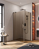 Картинка анонса товара «душевой уголок cezares slider-ah-1-80-100/110-br-gm 100-110x80см стекло тонированное (бронза), профиль оружейная сталь»