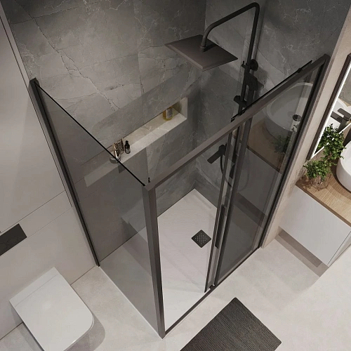 Душевой уголок Niagara Nova NG-85-14TB-TB90-34 (140x90x195) прямоуг, раздвижн, черный матов., стекло тонированное Душевой уголок Niagara Nova NG-85-14TB-TB90-34 (140x90x195) прямоуг, раздвижн, черный матов., стекло тонированное