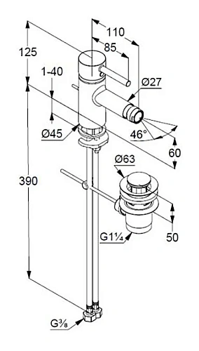 Смеситель для биде Kludi BOZZ 385335376 белый матовый Смеситель для биде Kludi BOZZ 385335376 белый матовый