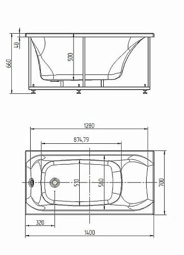 Акриловая ванна Aquatek Альфа 140 пустая с фронтальныйм экраном слив справа ALF140-0000024 Акриловая ванна Aquatek Альфа 140 пустая с фронтальныйм экраном слив справа ALF140-0000024