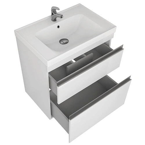 Тумба под раковину DREJA GRACE PLUS, 70 см, подвесная/напольная, 2 ящика, с опорами, белый глянец 99 99.0905 Тумба под раковину DREJA GRACE PLUS, 70 см, подвесная/напольная, 2 ящика, с опорами, белый глянец 99 99.0905