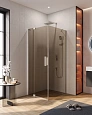 Душевой уголок CEZARES SLIDER-AH-1-90-70/80-BR-Cr 70-80x90см стекло тонированное (бронза), профиль хром Душевой уголок CEZARES SLIDER-AH-1-90-70/80-BR-Cr 70-80x90см стекло тонированное (бронза), профиль хром