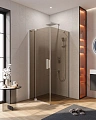 Душевой уголок CEZARES SLIDER-AH-1-90-70/80-BR-Cr 70-80x90см стекло тонированное (бронза), профиль хром Душевой уголок CEZARES SLIDER-AH-1-90-70/80-BR-Cr 70-80x90см стекло тонированное (бронза), профиль хром