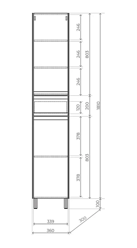 Шкаф-пенал Style Line ЛИМА 36 ЛС-00002388 напольный, PLUS, эмаль, графит Шкаф-пенал Style Line ЛИМА 36 ЛС-00002388 напольный, PLUS, эмаль, графит