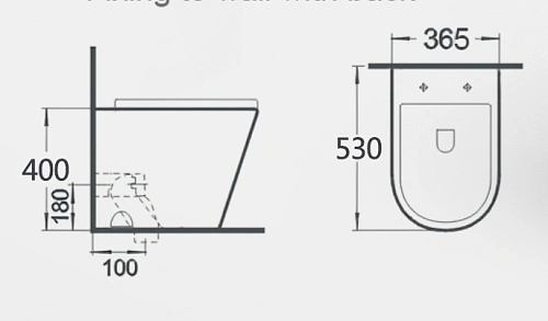 Унитаз приставной Gid TRS-263BM 62212Y черный матовый 56x36x41 с крышкой микролифт Унитаз приставной Gid TRS-263BM 62212Y черный матовый 56x36x41 с крышкой микролифт