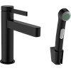 Картинка анонса товара «смеситель для раковины hansgrohe finoris 110 со сливным гарнитуром и гигиеническим душем 76210670, м»