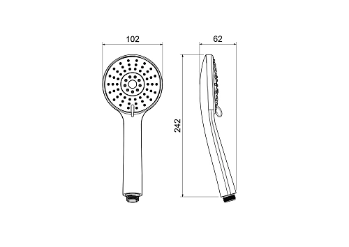 Душевая лейка Aquatek Бетта AQ2009BGM черный хром шлифованный Душевая лейка Aquatek Бетта AQ2009BGM черный хром шлифованный