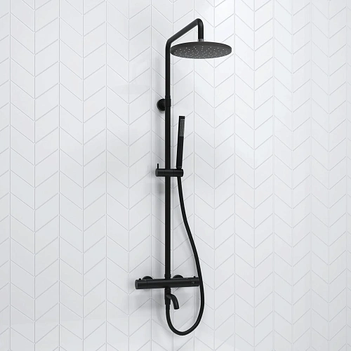 Душевая система WasserKRAFT A288.077.217.BM Thermo с термостатом черный Душевая система WasserKRAFT A288.077.217.BM Thermo с термостатом черный