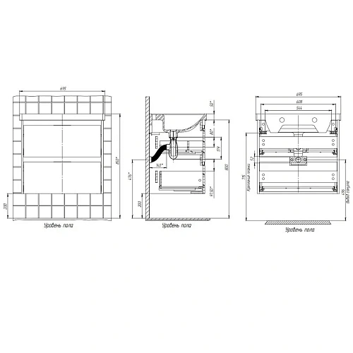 Тумба под раковину BRIZ Берн т18-70 под раковину Грэйс 238 03-18070-15 00 ВЕЛ дуб веллингтон табак Тумба под раковину BRIZ Берн т18-70 под раковину Грэйс 238 03-18070-15 00 ВЕЛ дуб веллингтон табак
