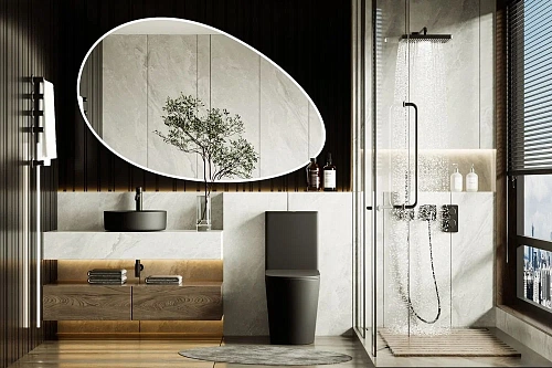 Унитаз напольный ABBER Bequem AC1112TMB компакт черный матовый, безободковый, смыв торнадо с крышкой микролифт Унитаз напольный ABBER Bequem AC1112TMB компакт черный матовый, безободковый, смыв торнадо с крышкой микролифт