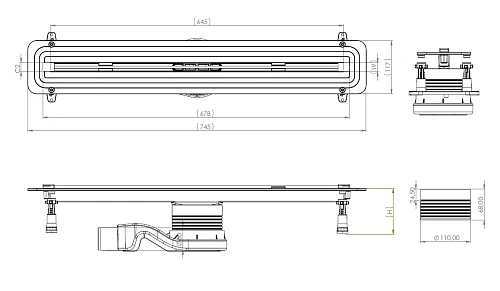Душевой лоток Allen Brau Liberty 9.50000.SS 650 мм Душевой лоток Allen Brau Liberty 9.50000.SS 650 мм