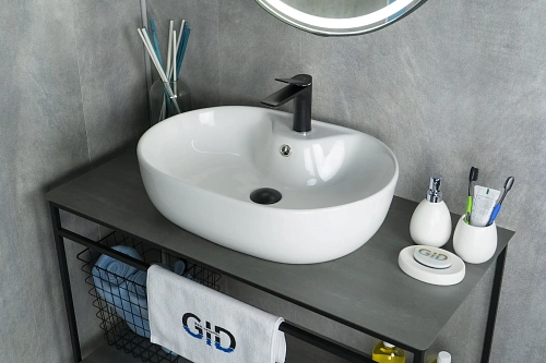 Раковина Gid N9163 51127 накладная белая 59x41x16 Раковина Gid N9163 51127 накладная белая 59x41x16