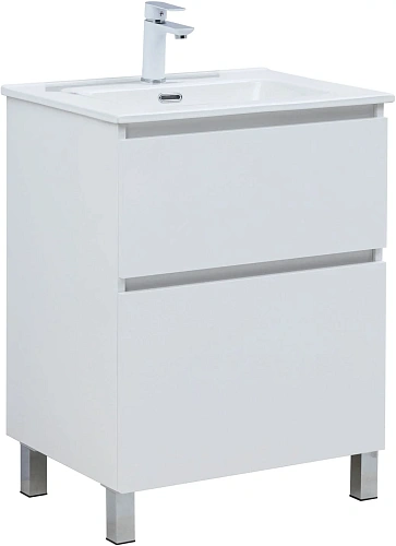 Тумба под раковину Aquanet Вега 60 00344121 напольная, белый глянец Тумба под раковину Aquanet Вега 60 00344121 напольная, белый глянец