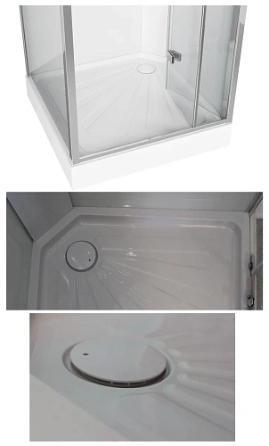 Душевая кабина Ceruttispa BELLA90T без крыши 90x90x215-225 профиль хром, стекло прозрачное Душевая кабина Ceruttispa BELLA90T без крыши 90x90x215-225 профиль хром, стекло прозрачное