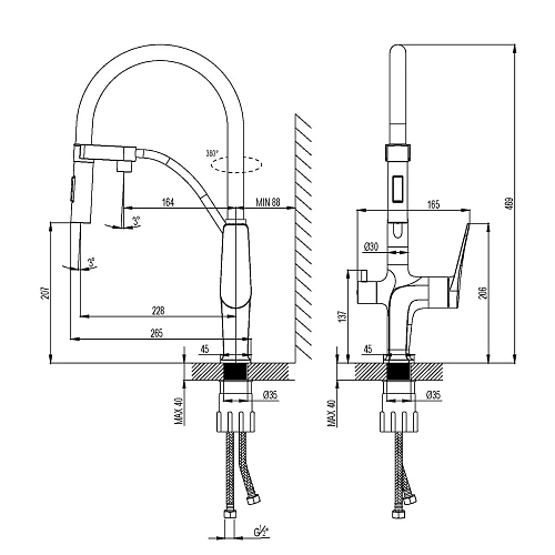 Смеситель для кухни Lemark Bronx LM3761BL с подключением к фильтру, черный Смеситель для кухни Lemark Bronx LM3761BL с подключением к фильтру, черный