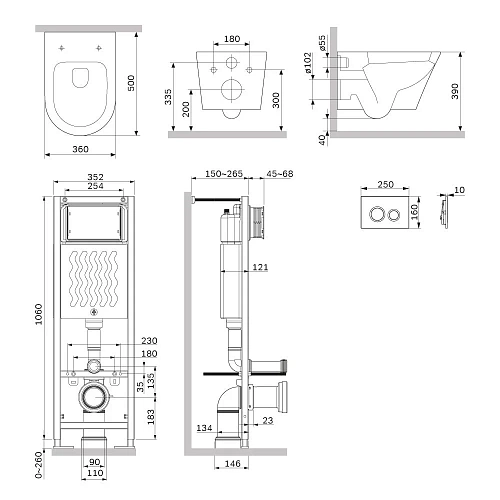 Комплект инсталляции AM.PM Sense IS110138.741701 с унитазом FlashСlean с сиденьем микролифт и клавишей черный Комплект инсталляции AM.PM Sense IS110138.741701 с унитазом FlashСlean с сиденьем микролифт и клавишей черный