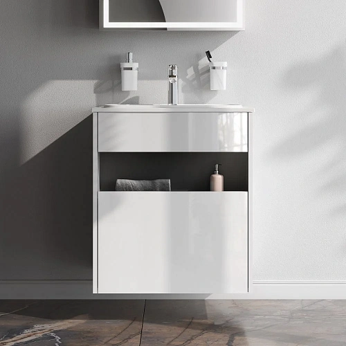 Тумба под раковину AM.PM Func M8FFUX0601WG pull-out, 60 см универсальная, белый Тумба под раковину AM.PM Func M8FFUX0601WG pull-out, 60 см универсальная, белый