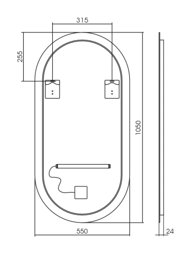 Зеркало Silver mirrors Viva 550х1050 вертикальная выключатель - датчик на движение LED-00002641 Зеркало Silver mirrors Viva 550х1050 вертикальная выключатель - датчик на движение LED-00002641