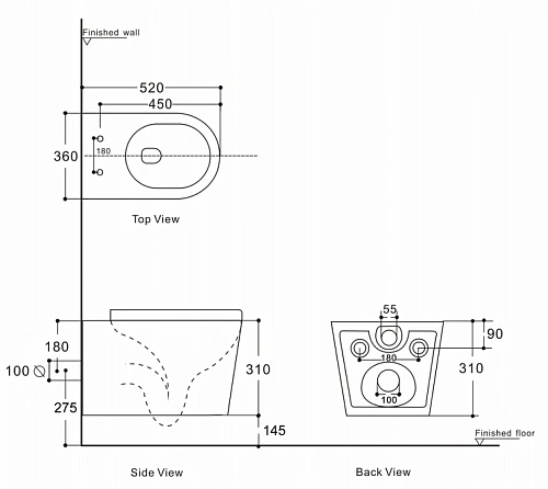 Унитаз подвесной Aquanet Rimless Atago 2.0 W LX-1905 с сиденьем Унитаз подвесной Aquanet Rimless Atago 2.0 W LX-1905 с сиденьем