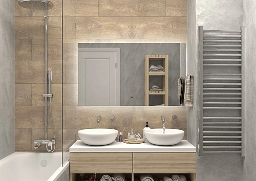 Зеркало DIWO Элиста 120 с подсветкой, прямоугольное, в стиле лофт, инфракрасное управление 543498 Зеркало DIWO Элиста 120 с подсветкой, прямоугольное, в стиле лофт, инфракрасное управление 543498