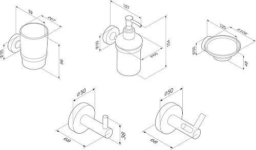 Комплект аксессуаров STWORKI Дублин by Damixa Дублин HADB91300 6 предметов 479755 Комплект аксессуаров STWORKI Дублин by Damixa Дублин HADB91300 6 предметов 479755