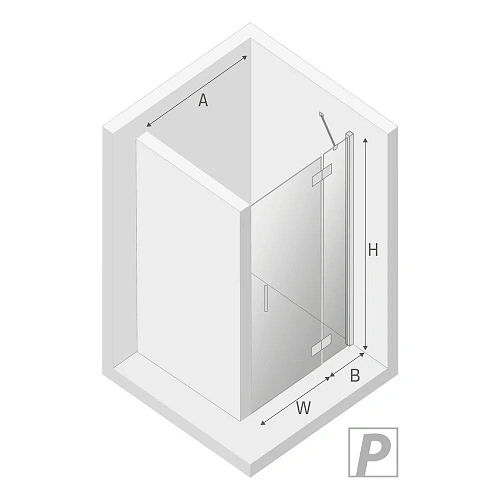 Душевая дверь NEW TRENDY NEW RENOMA BLACK R 100x195 D-0198A (черный) Душевая дверь NEW TRENDY NEW RENOMA BLACK R 100x195 D-0198A (черный)