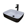 Раковина GROSSMAN Color GR-4043BW (505x390x140) черная белая внутри Раковина GROSSMAN Color GR-4043BW (505x390x140) черная белая внутри