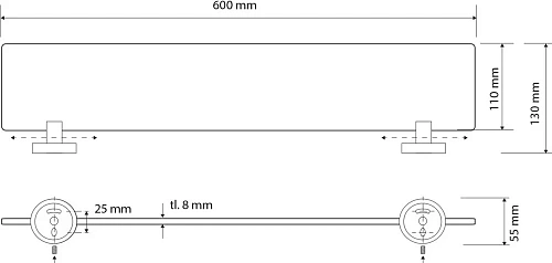 Полка Bemeta DARK 104102040 Полка Bemeta DARK 104102040