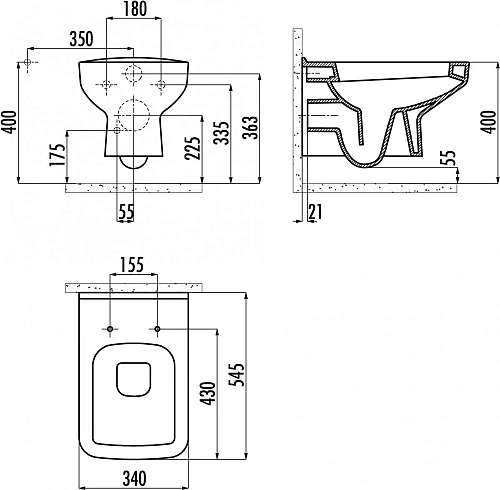 Унитаз SMART Creavit SPHINX SP320-00CB00E-0000 с биде, белый Унитаз SMART Creavit SPHINX SP320-00CB00E-0000 с биде, белый
