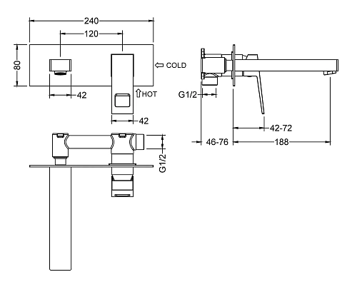 Смеситель для раковины Timo Briana 7171/17SM встраиваемый золото матовое Смеситель для раковины Timo Briana 7171/17SM встраиваемый золото матовое