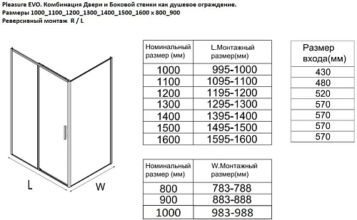 Боковая стенка Aquanet Pleasure Evo 1000 AE65-F100-BT профиль черный, прозрачное стекло Боковая стенка Aquanet Pleasure Evo 1000 AE65-F100-BT профиль черный, прозрачное стекло