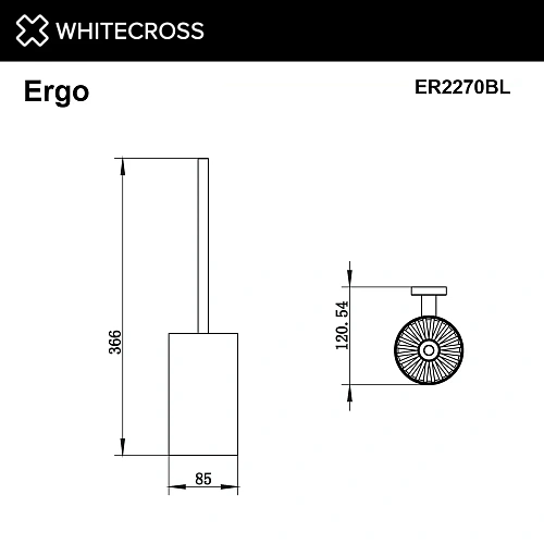 Ершик для унитаза WHITECROSS Ergo ER2270BL черный матовый Ершик для унитаза WHITECROSS Ergo ER2270BL черный матовый