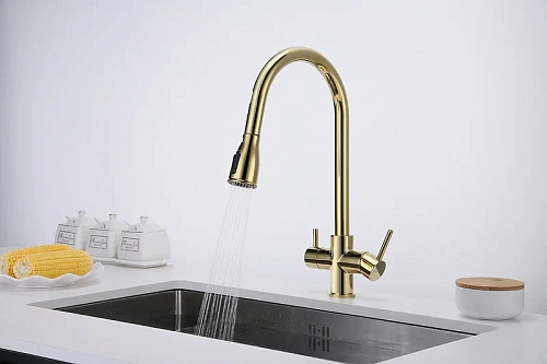 Смеситель для кухни Paulmark Lange золото La214212-G Смеситель для кухни Paulmark Lange золото La214212-G