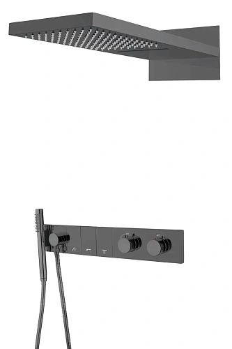 Душевая система Boheme ZODIAC с термостатом SHINE GUN METAL встраиваемая 133-SGM Душевая система Boheme ZODIAC с термостатом SHINE GUN METAL встраиваемая 133-SGM