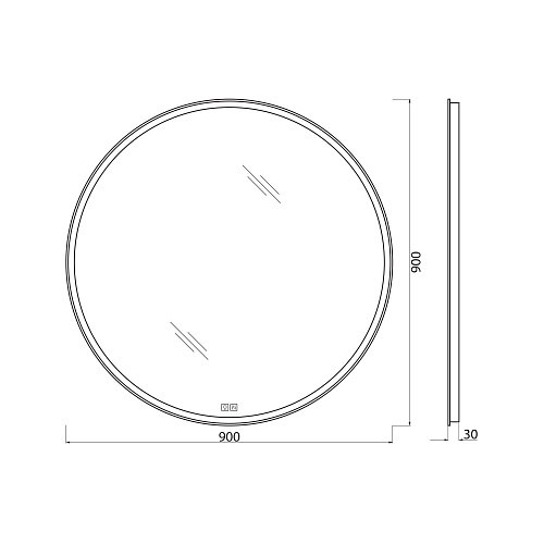 Зеркало BelBagno SPC-RNG-900-LED-TCH-WARM 12W 220-240V 900x30x900 с подсветкой сенсорным выключателем и подогревом Зеркало BelBagno SPC-RNG-900-LED-TCH-WARM 12W 220-240V 900x30x900 с подсветкой сенсорным выключателем и подогревом