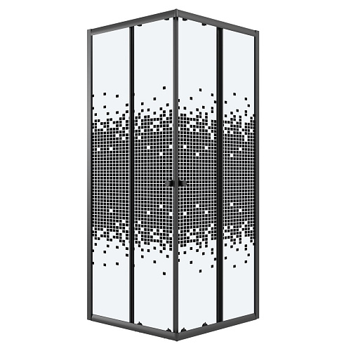 Душевой уголок Niagara Eco NG-1009-14QBLACK (90x90x190) квадратная, раздвиж, профиль черный, стекло мозаика (4мм) Душевой уголок Niagara Eco NG-1009-14QBLACK (90x90x190) квадратная, раздвиж, профиль черный, стекло мозаика (4мм)