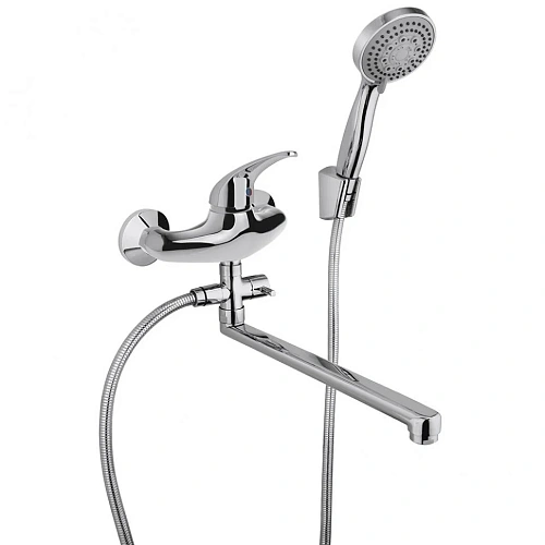 Смеситель для ванны Paini Smile 39CR112P19CAKM с длинным изливом с аксессуаром Смеситель для ванны Paini Smile 39CR112P19CAKM с длинным изливом с аксессуаром