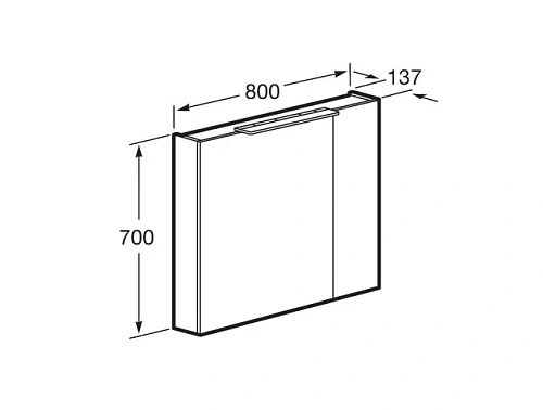 Зеркальный шкаф Roca Oleta 80 белый матовый, A857647501 Зеркальный шкаф Roca Oleta 80 белый матовый, A857647501