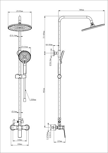 Душевая система Wonzon & Woghand хром (WW-B3200-CR) Душевая система Wonzon & Woghand хром (WW-B3200-CR)