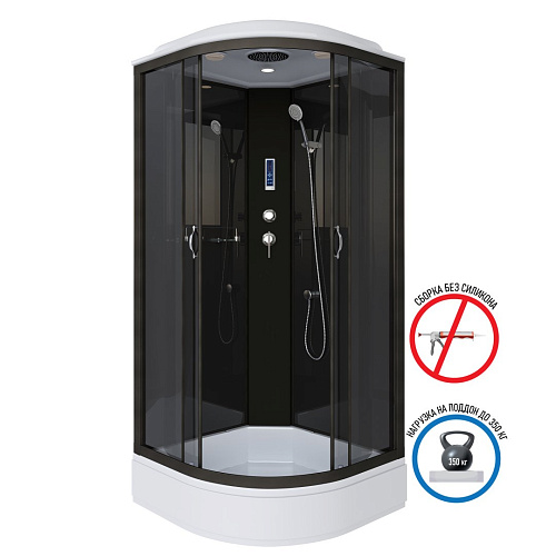Душевая кабина Niagara Classic NG-6501-14P (900х900х2150) средний поддон (26см) стекло тонированное алюминиевый черный 65011434P Душевая кабина Niagara Classic NG-6501-14P (900х900х2150) средний поддон (26см) стекло тонированное алюминиевый черный 65011434P