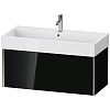 Картинка анонса товара «тумба под раковину duravit xviu xv42370b140 подвесная 98.4 см черный глянцевый»