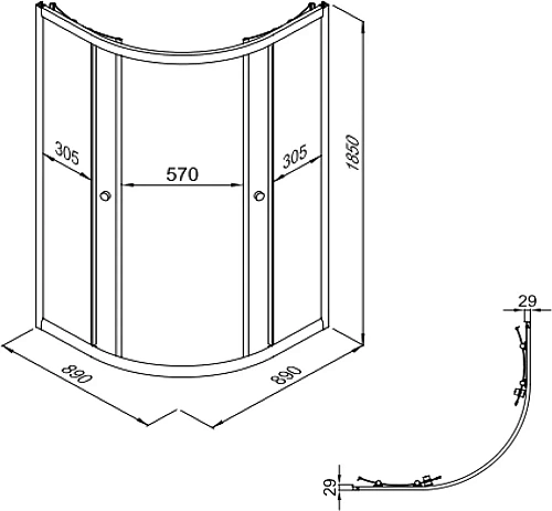 Душевой уголок DIWO Псков 90x90 черный матовый с линейным трапом CK DRAIN 1105-00155 55 см и Душевой 594701 Душевой уголок DIWO Псков 90x90 черный матовый с линейным трапом CK DRAIN 1105-00155 55 см и Душевой 594701