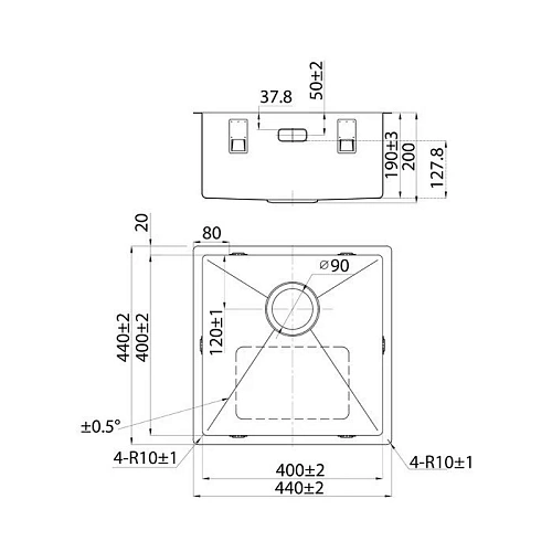 Кухонная мойка Iddis Edifice, графит, 440x440 (EDI44G0i77) Кухонная мойка Iddis Edifice, графит, 440x440 (EDI44G0i77)