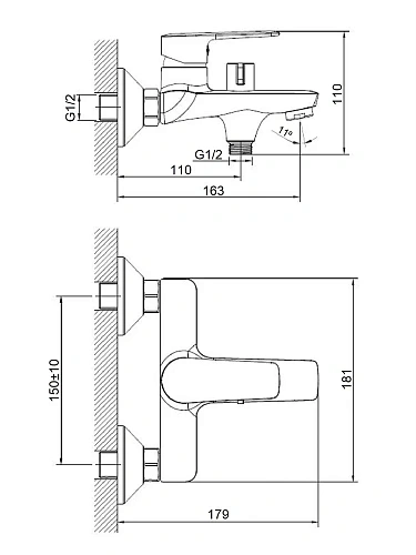 Смеситель для ванны Orange Sofi 2.0 M46-100cr Смеситель для ванны Orange Sofi 2.0 M46-100cr